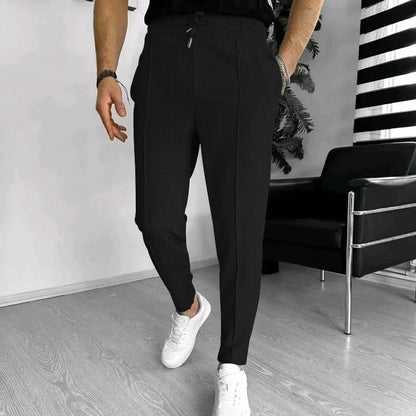 Men's Slim-Fitting Sweatpants with Narrow Leg and Drawstring