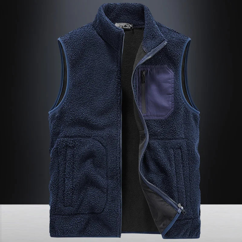 Herren Weste Herbst Texturiertes Utility-Taschen Layering-Design