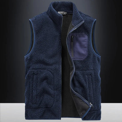 Herren Weste Herbst Texturiertes Utility-Taschen Layering-Design