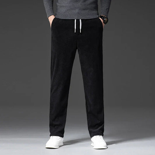 Herren Cordhose mit Geradem Bein – Verstellbarer Bund Bequeme Passform