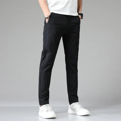 Herren Tapered Hose mit Elastischem Bund – Knitterfreies Design