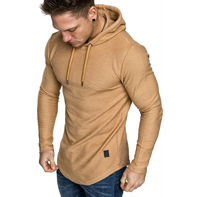 Men's Hoodie Slim Fit Knitted Adjustable Hood Ribbed Cuffs