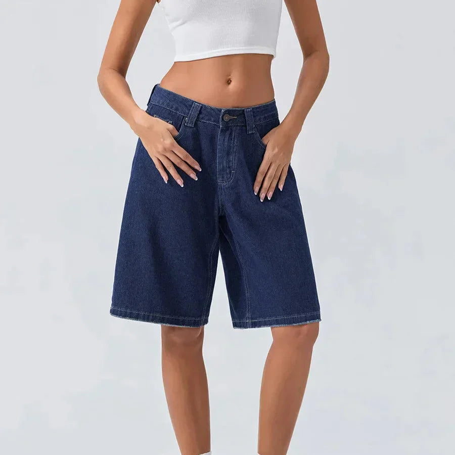 Damen Jeansshorts mit Niedrigem Bund – Relaxed Fit