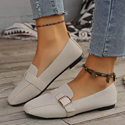 Damen-Loafer mit handgenähter Vorderkappe, gepolsterter Innensohle und flexibler Laufsohle