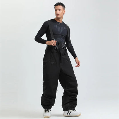 Herren Damen Skihose mit Hosenträgern Schneeoverall Wasserdicht -40 Grad Wärme