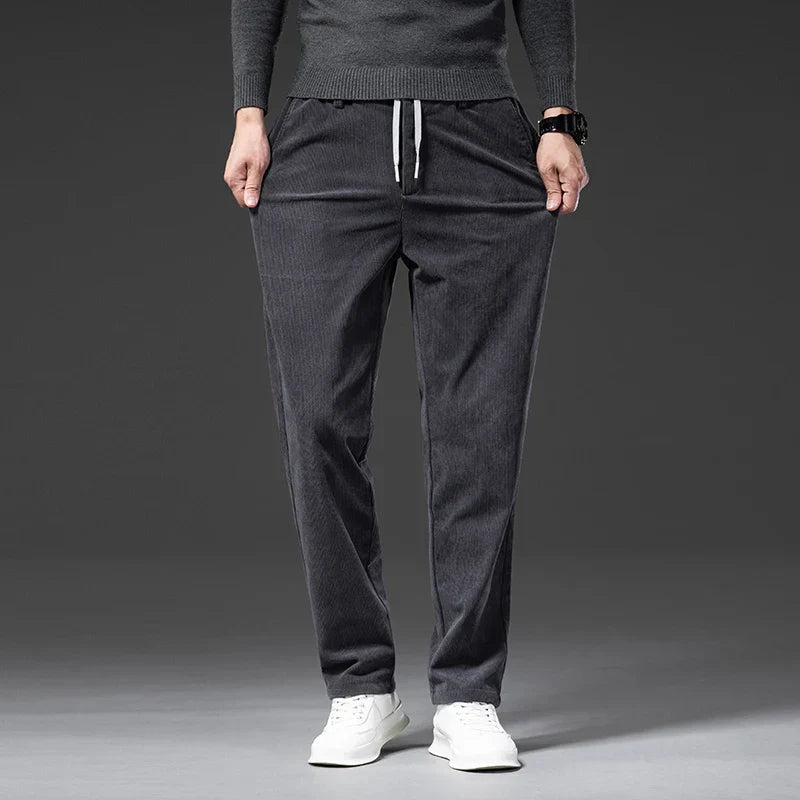 Herren Cordhose mit Geradem Bein – Verstellbarer Bund Bequeme Passform
