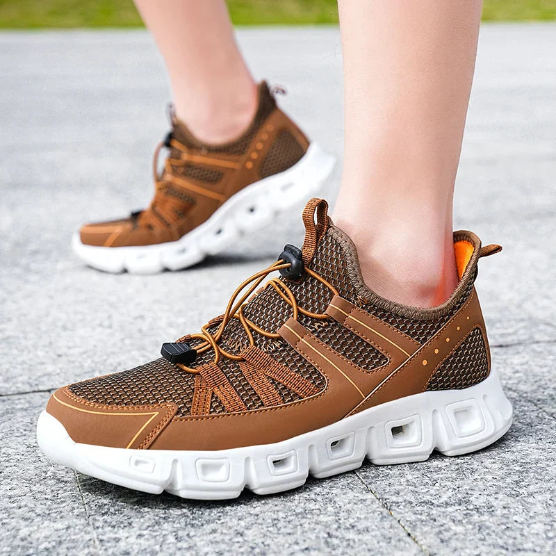 Herren Laufschuhe Mesh Obermaterial Schnell Schnürung Gepolsterte Sohle