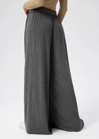 Damen Weite Hose mit Smockbund