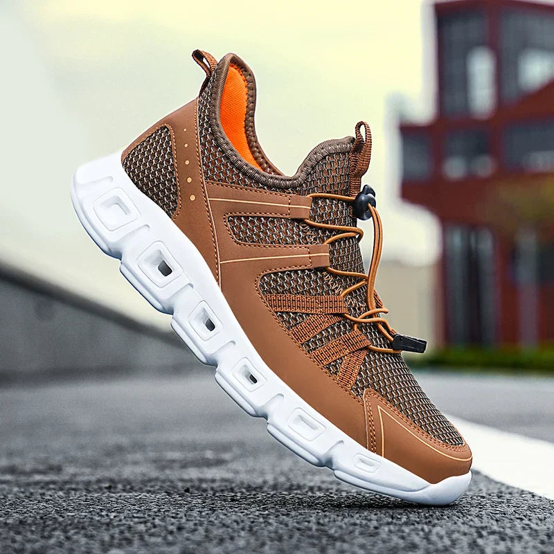 Herren Laufschuhe Mesh Obermaterial Schnell Schnürung Gepolsterte Sohle