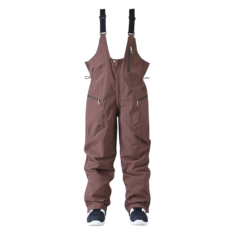 Herren Damen Skihosen mit verstellbaren Hosenträgern und Reißverschluss Snowboard Hosen