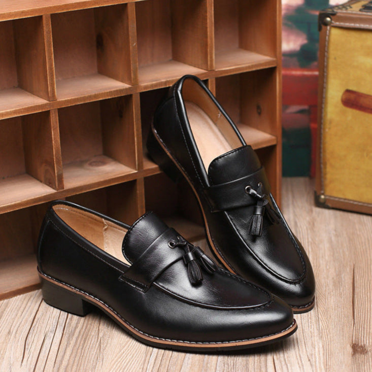 Herren Loafer Slip On Doppelquaste Satin Optik Glänzendes Obermaterial