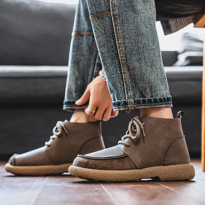 Men's Boots with Lace-up, Padded Sole and Textured Tread