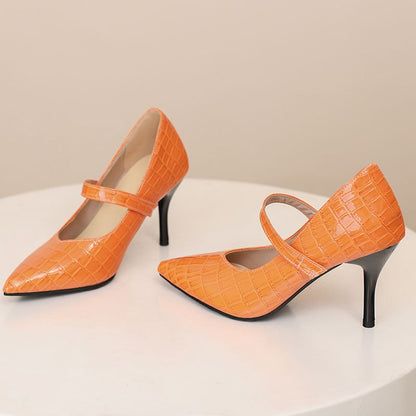 Damen Absatzschuhe Strukturierte Oberfläche Riemen Leichtes Design