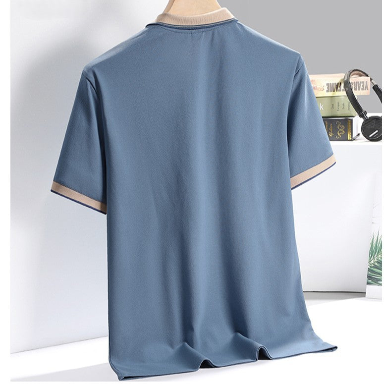 Men's polo shirt with contrasting trim and tailored fit