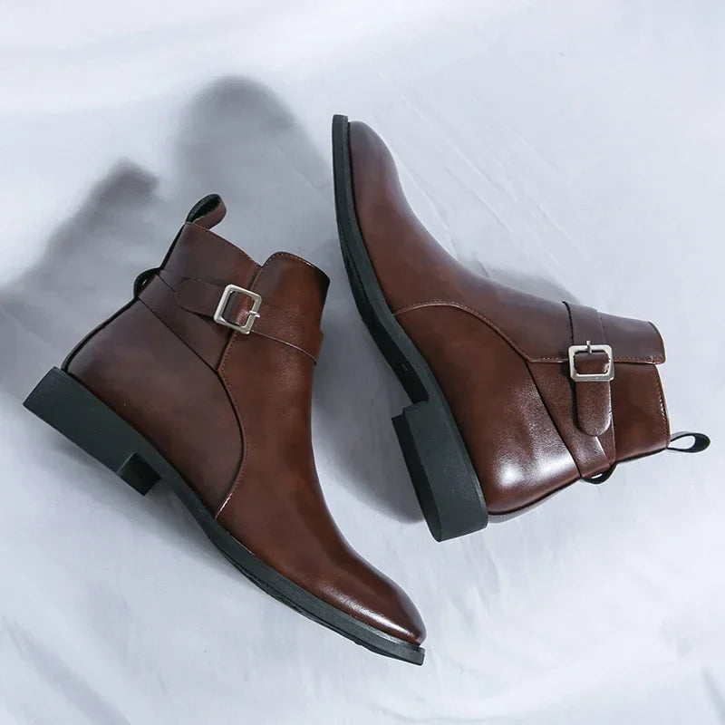 Herren-Chelsea-Boots mit seitlichem Reißverschluss und Gummiaußensohle