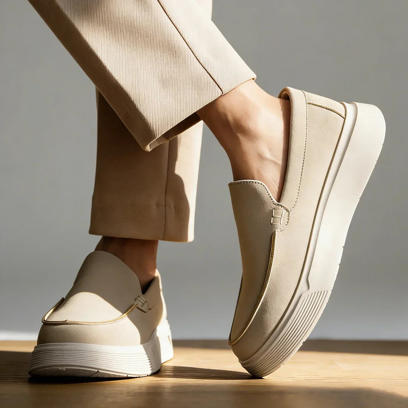 Men's Loafers with Orthopedic, Padded Footbed and Shock-Absorbing Sole