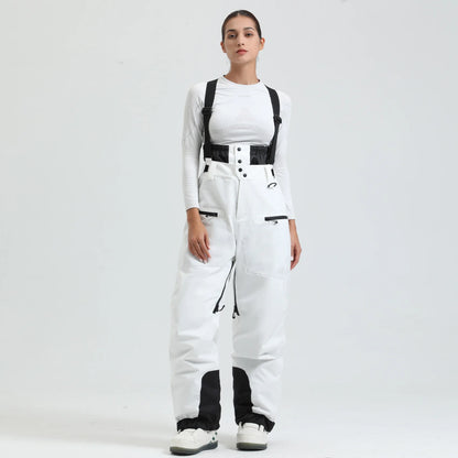 Herren Damen Skihose mit Hosenträgern Schneeoverall Wasserdicht -40 Grad Wärme