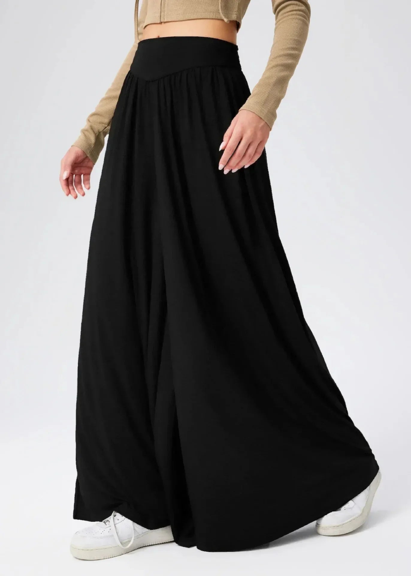 Damen Weite Hose mit Smockbund