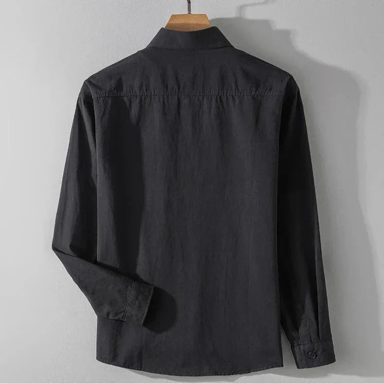 Men's Shirt Button Placket Two Pockets Light