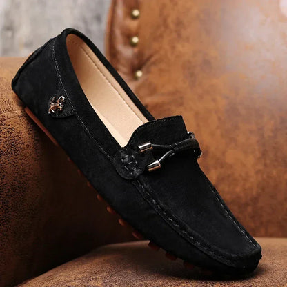 Men's Loafer Soft Surface Coiled Strap Moc Toe