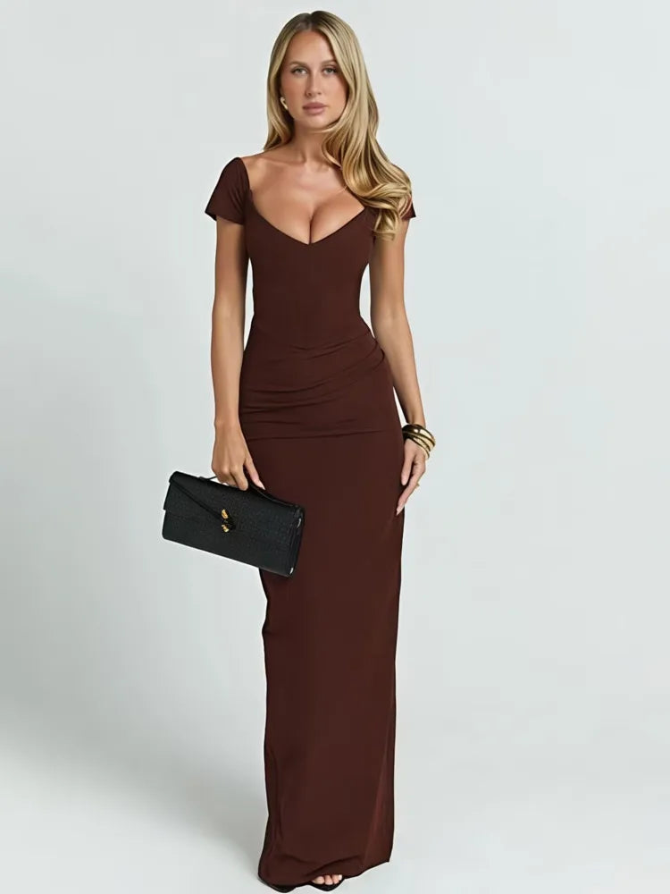 Damen-Maxikleid mit elegantem Schnitt in voller Länge