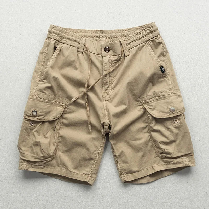 Herren-Cargoshorts mit Kordelzug, Relaxed Fit, mehreren Taschen und 15 cm Beinlänge