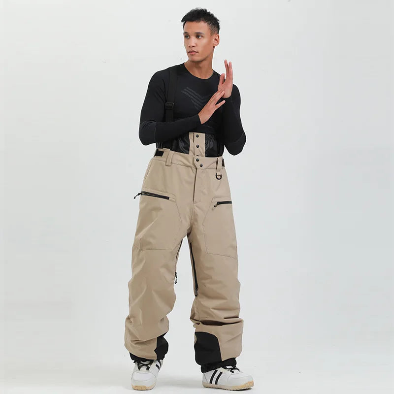 Herren Damen Skihose mit Hosenträgern Schneeoverall Wasserdicht -40 Grad Wärme
