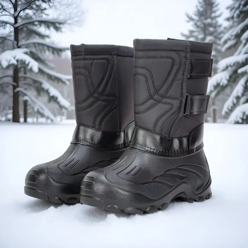 Detailansicht des hohen Schafts der Herren-Schneestiefel