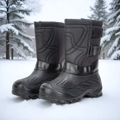 Detailansicht des hohen Schafts der Herren-Schneestiefel