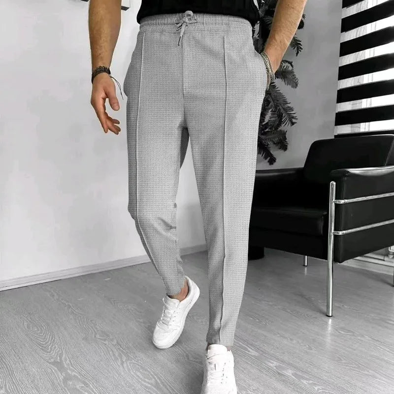 Men's Slim-Fitting Sweatpants with Narrow Leg and Drawstring