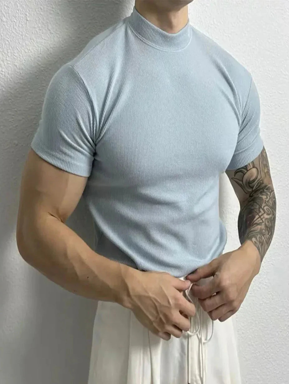 Sporty Men's Short-Sleeve T-Shirt Moisture-Wicking Lightweight