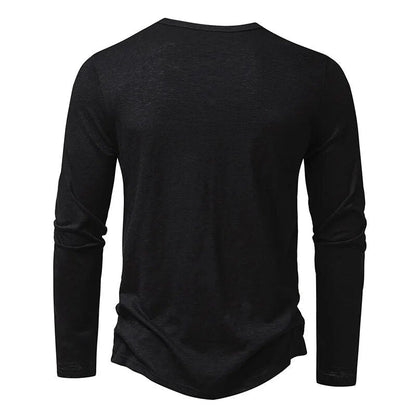 Herren Henley Shirt mit Schmaler Passform und Langarm