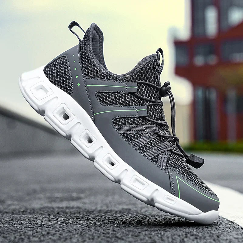 Herren Laufschuhe Mesh Obermaterial Schnell Schnürung Gepolsterte Sohle