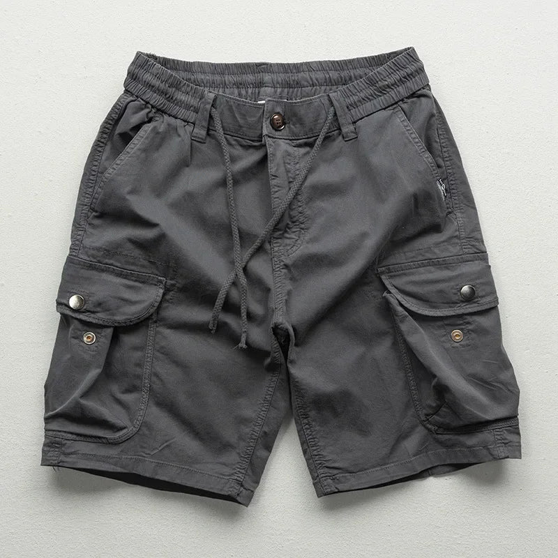 Herren-Cargoshorts mit Kordelzug, Relaxed Fit, mehreren Taschen und 15 cm Beinlänge