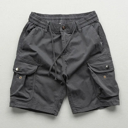 Herren-Cargoshorts mit Kordelzug, Relaxed Fit, mehreren Taschen und 15 cm Beinlänge