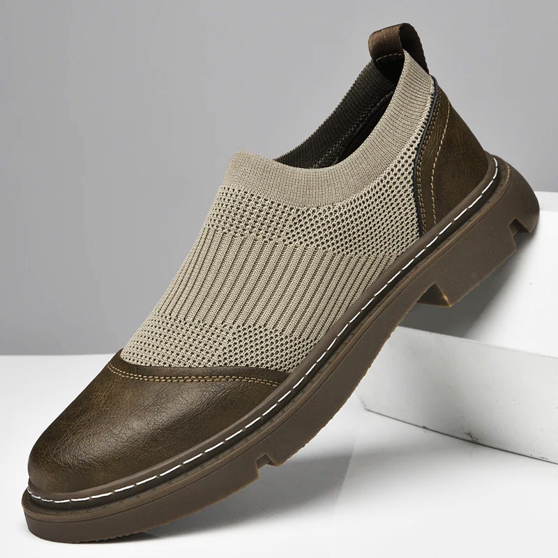 Herrenschuhe, Handgefertigt, Obermaterial Aus Mesh, Strapazierfähige Sohle
