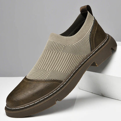 Herrenschuhe, Handgefertigt, Obermaterial Aus Mesh, Strapazierfähige Sohle