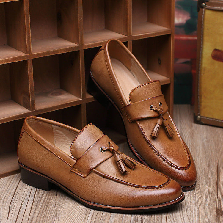 Herren Loafer Slip On Doppelquaste Satin Optik Glänzendes Obermaterial