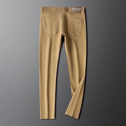 Men's Cotton Pants Structured Waist Diamond Pockets