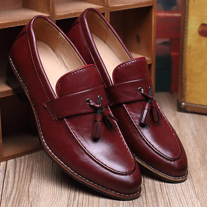 Herren Loafer Slip On Doppelquaste Satin Optik Glänzendes Obermaterial