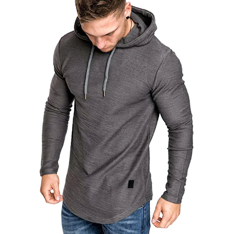 Men's Hoodie Slim Fit Knitted Adjustable Hood Ribbed Cuffs