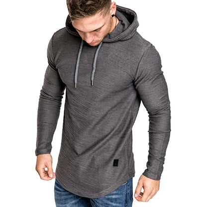 Men's Hoodie Slim Fit Knitted Adjustable Hood Ribbed Cuffs