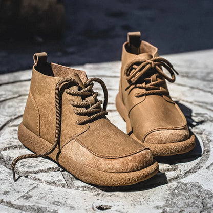 Men's Boots with Lace-up, Padded Sole and Textured Tread