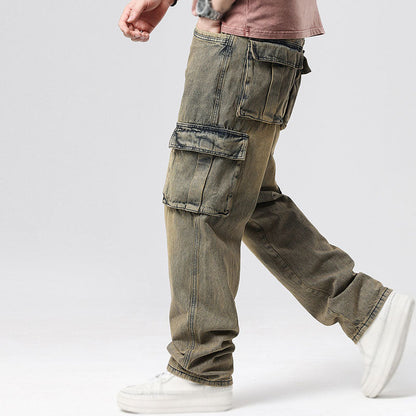 Herren Cargo Jeans aus Denim – Lockerer Schnitt Mehrere Taschen