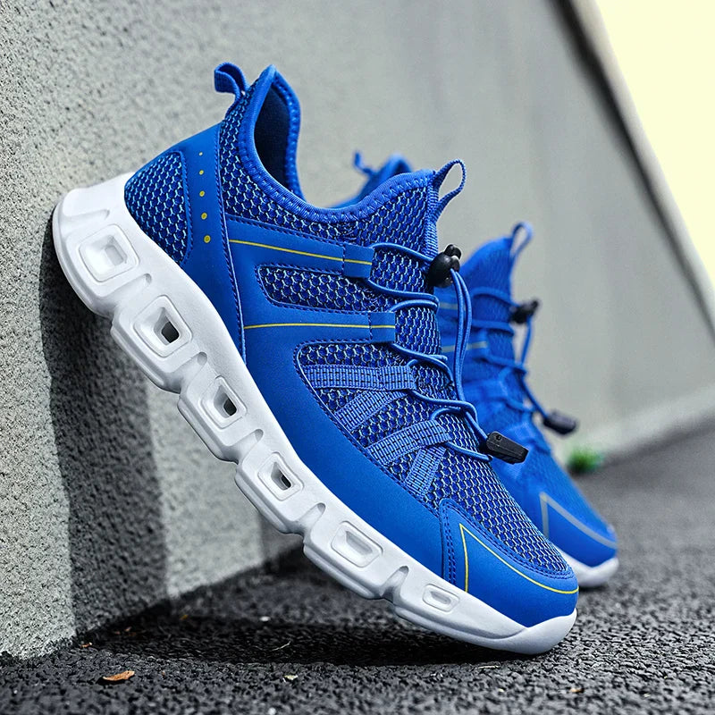 Herren Laufschuhe Mesh Obermaterial Schnell Schnürung Gepolsterte Sohle