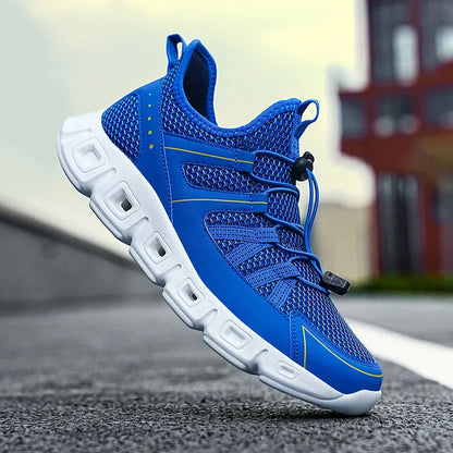 Herren Laufschuhe Mesh Obermaterial Schnell Schnürung Gepolsterte Sohle