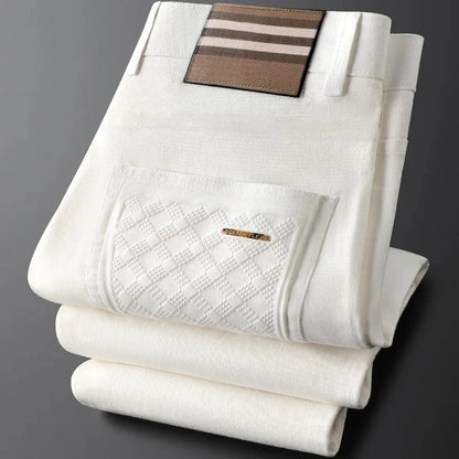 Men's Cotton Pants Structured Waist Diamond Pockets