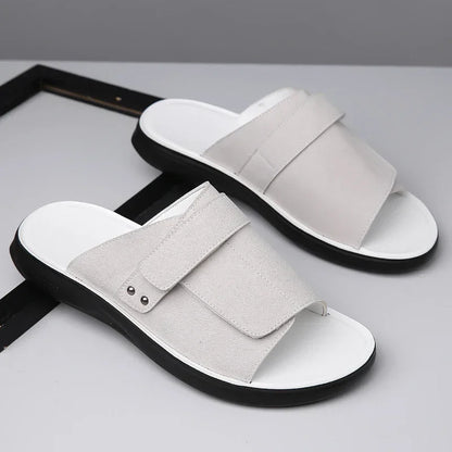 Men's Summer Sandals with Adjustable Strap, Shaped Footbed, and Orthopedic Sole