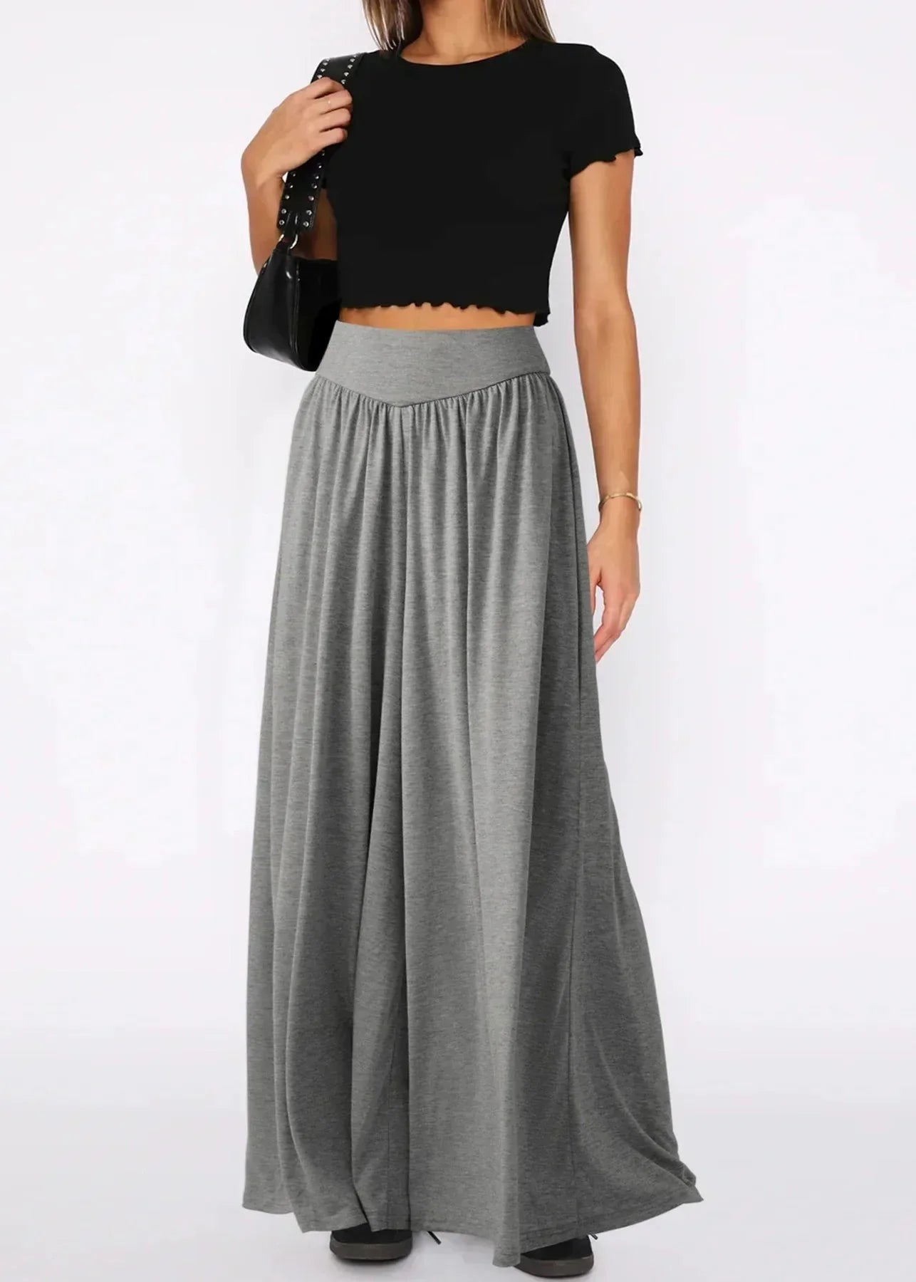 Damen Weite Hose mit Smockbund