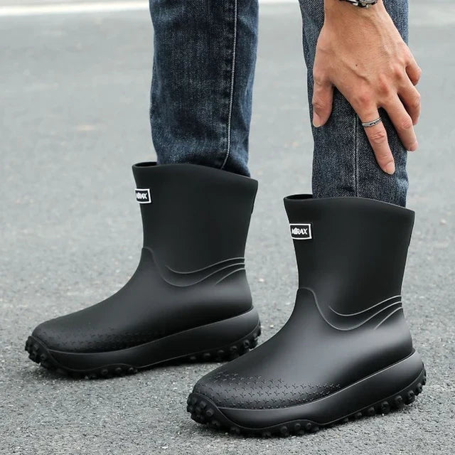 Herren Regenstiefel Mit Profilsohle Für Nasses Wetter